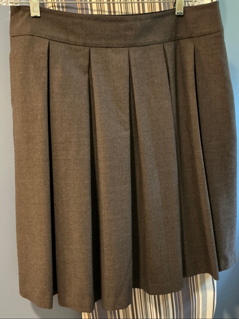 Lands' End Charcoal Gray Pleated Skater Skirt